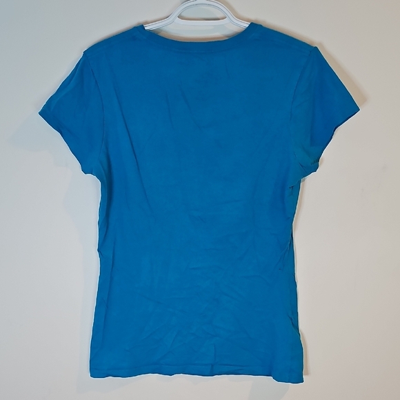 Roxy Blue Tee with Pink Floral Graphic - Picture 3 of 7